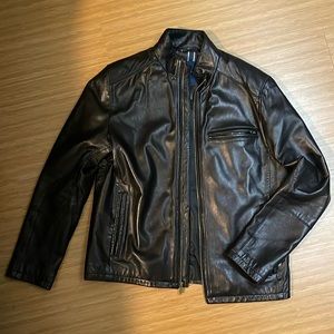 Cole Haan black leather jacket MENS